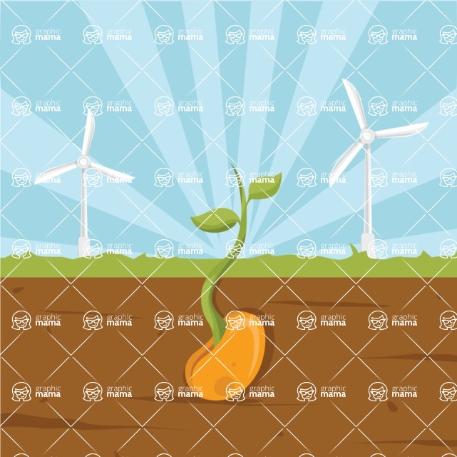 Nature Backgrounds, Patterns and Frames Themed Graphic Collection - Planting Seed Background